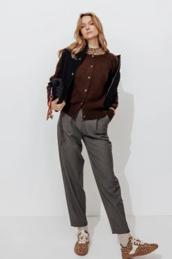 Promod Cardigan boutonné Femme - Chocolat Cheap
