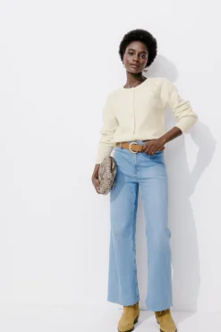 Promod Cardigan boutonné Femme - Ecru Online