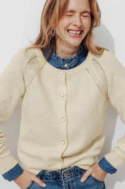 Promod Cardigan boutonné Femme - Ecru Best