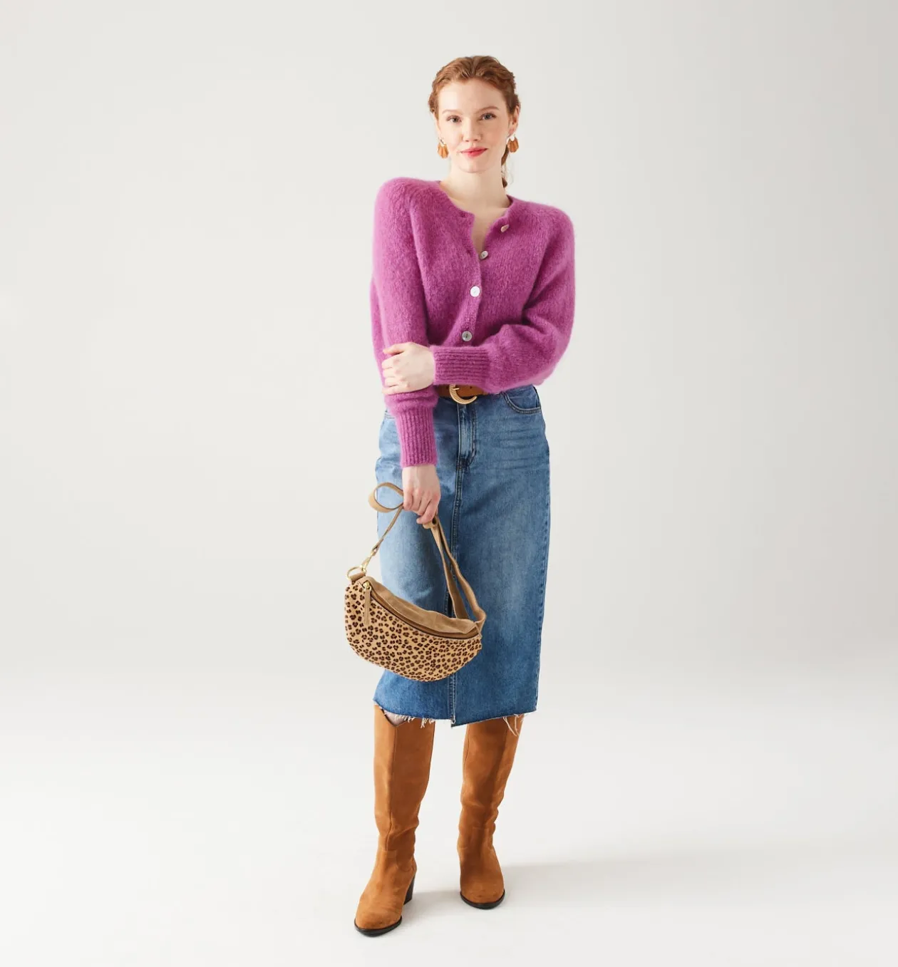 Promod Cardigan col rond PREMIUM - Rose Shop