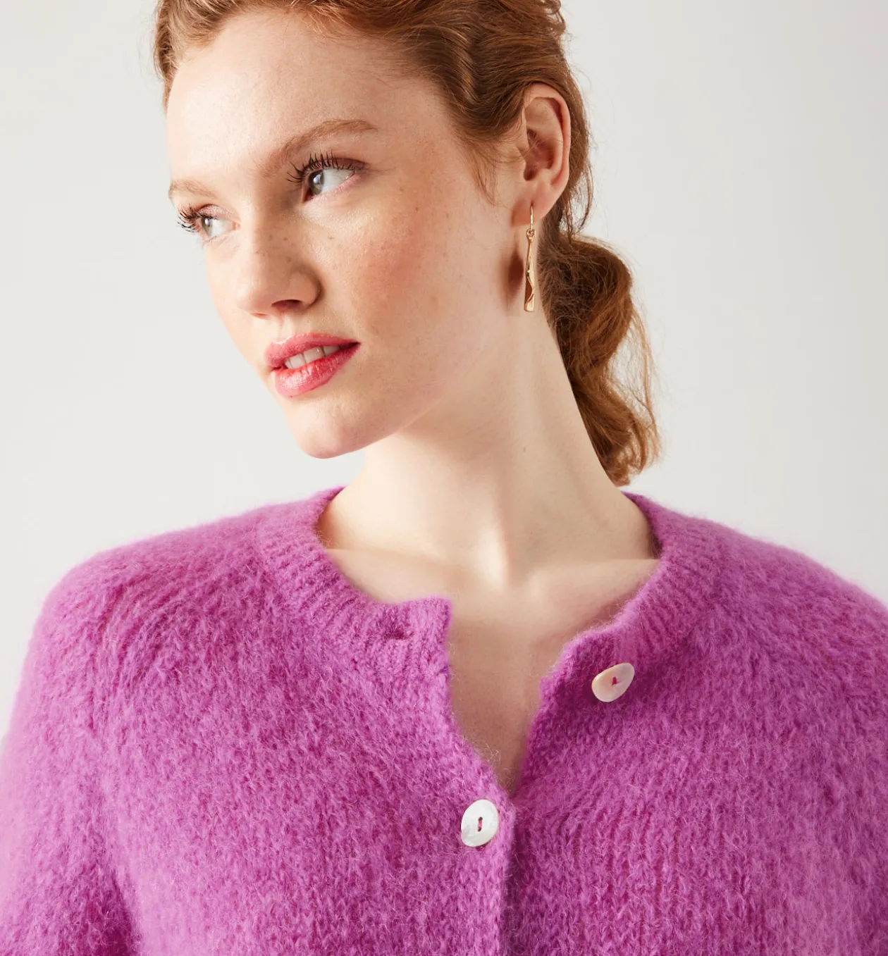 Promod Cardigan col rond PREMIUM - Rose Shop