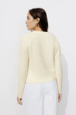 Promod Cardigan court boutonné Femme - Ecru Discount