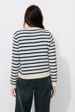 Promod Cardigan court marinière Femme - Rayé écru Rayéécru Flash Sale