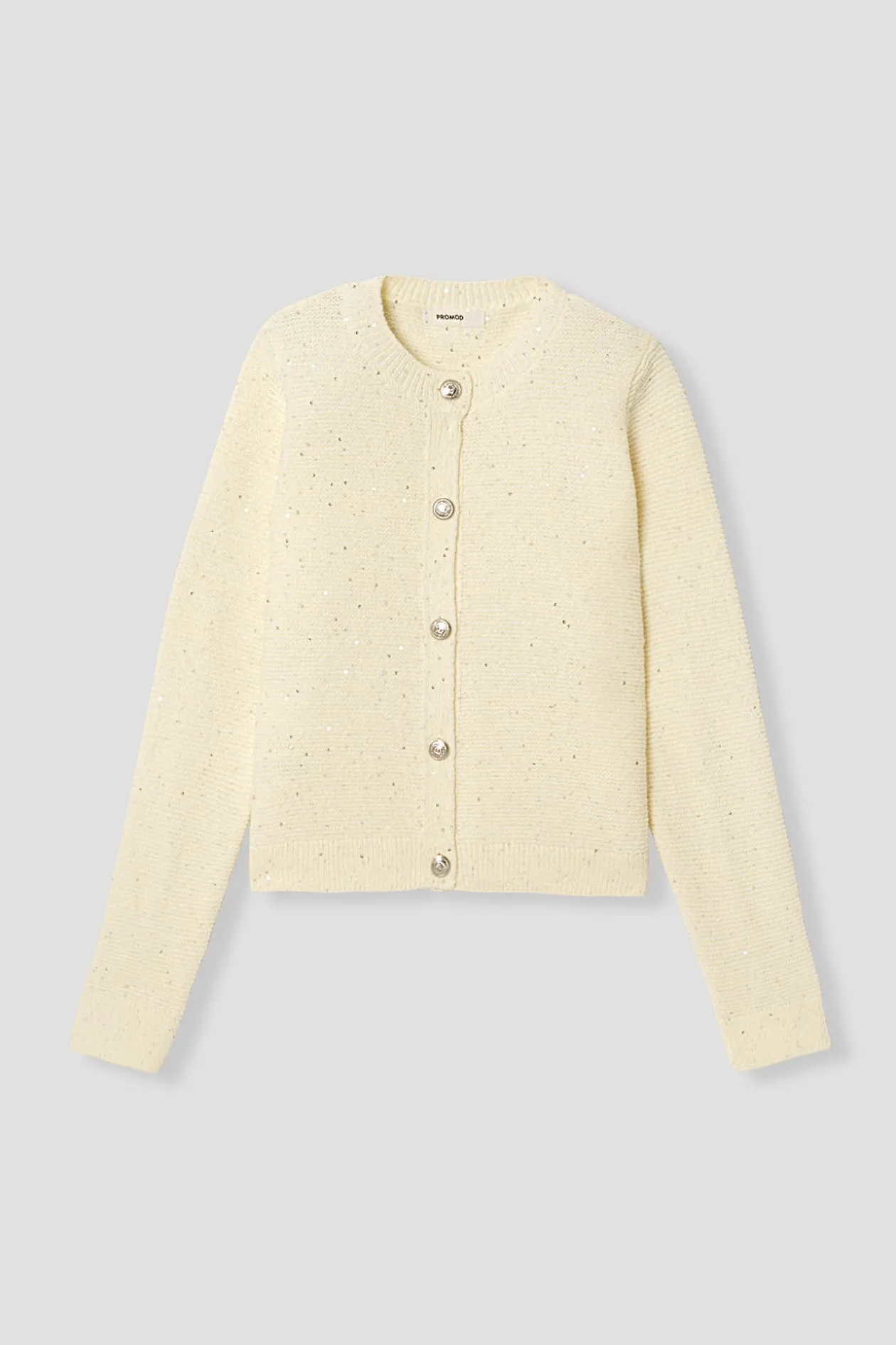 Promod Cardigan court pailleté Femme - Ecru Store