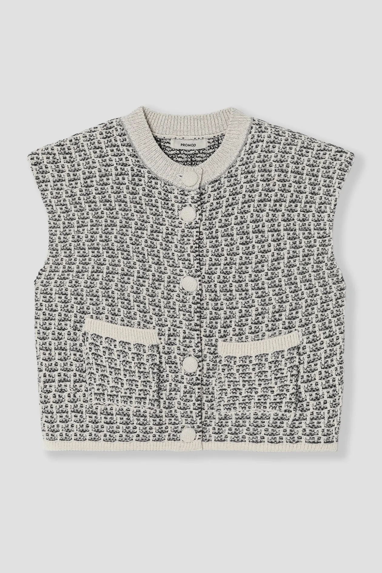 Promod Cardigan irisé sans manches - Gris Sale