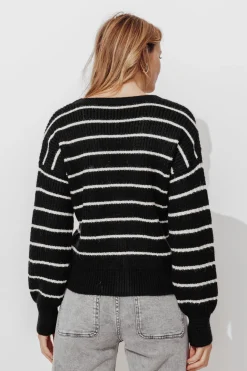 Promod Cardigan marinière Femme - Rayé Noir RayéNoir Sale