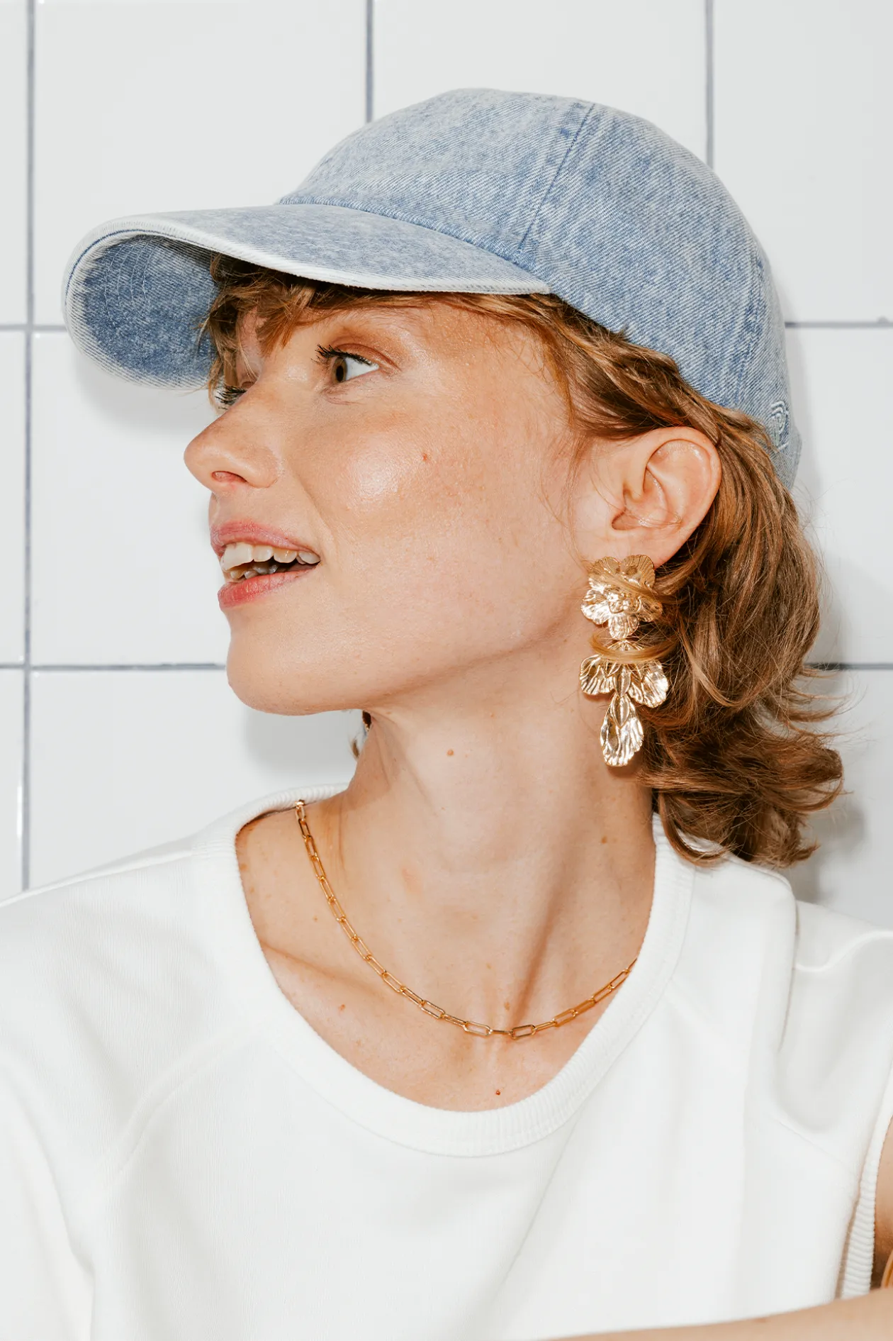 Promod Casquette en jean délavé Femme - Jean moyen Jeanmoyen Outlet