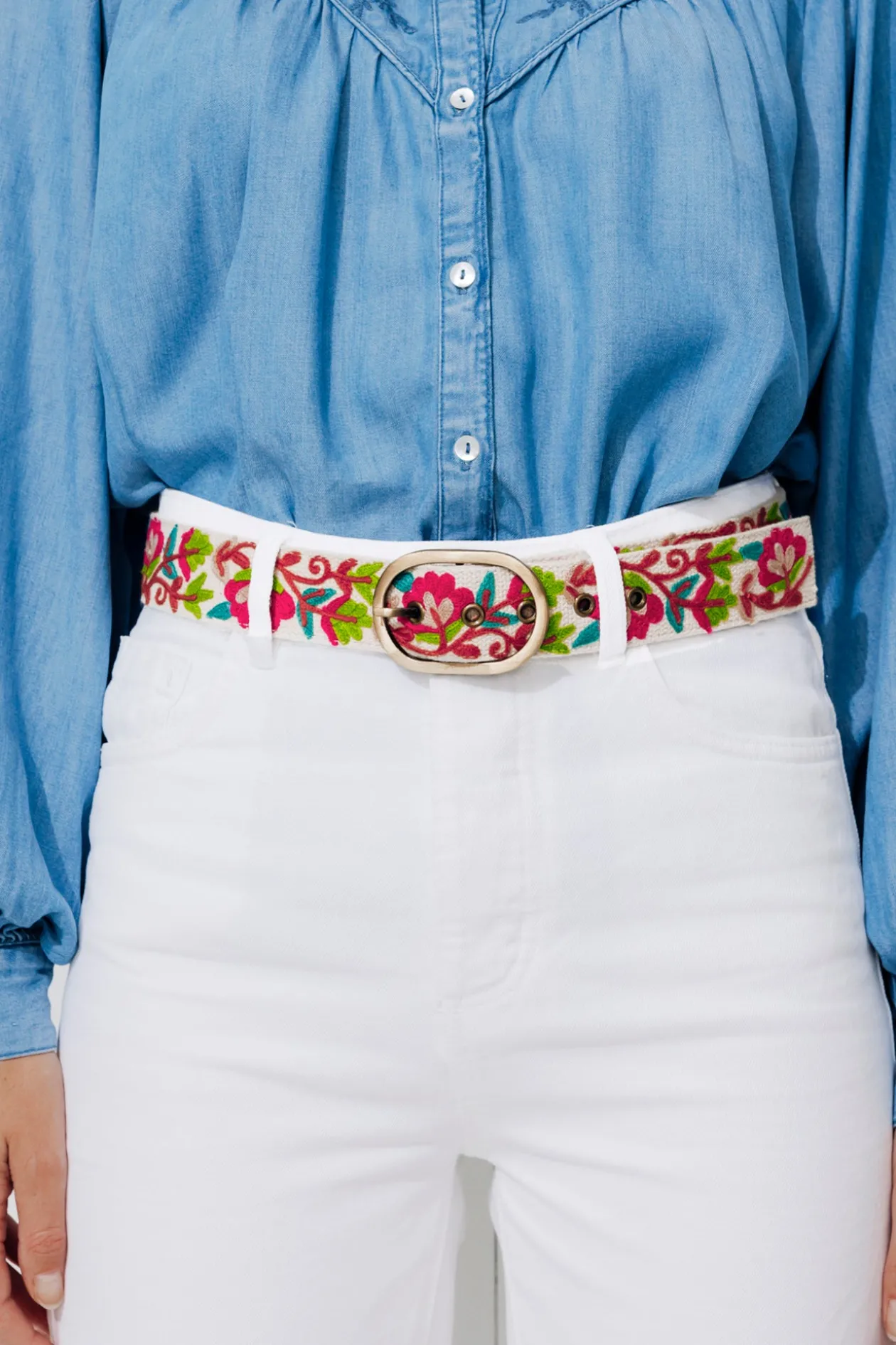 Promod Ceinture brodée Femme - Imprimé multicolore Imprimémulticolore Online