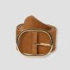 Promod Ceinture en cuir suédé Femme - Camel Best