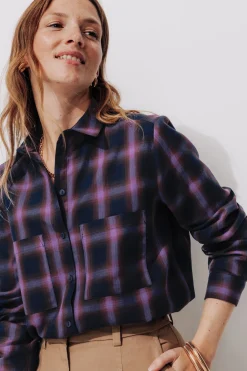 Promod Chemise à carreaux Femme - Carreaux violets Carreauxviolets Cheap