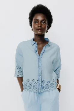Promod Chemise broderie anglaise - Jean clair Jeanclair Online