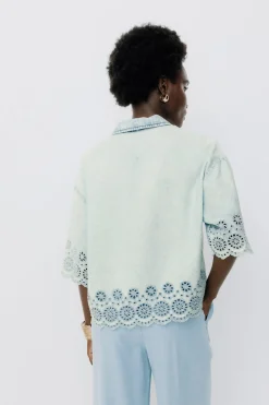 Promod Chemise en broderie anglaise - Jean clair Jeanclair Clearance