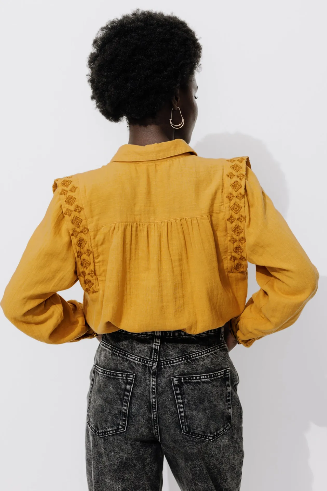 Promod Chemise en gaze de coton Femme - Ocre Store