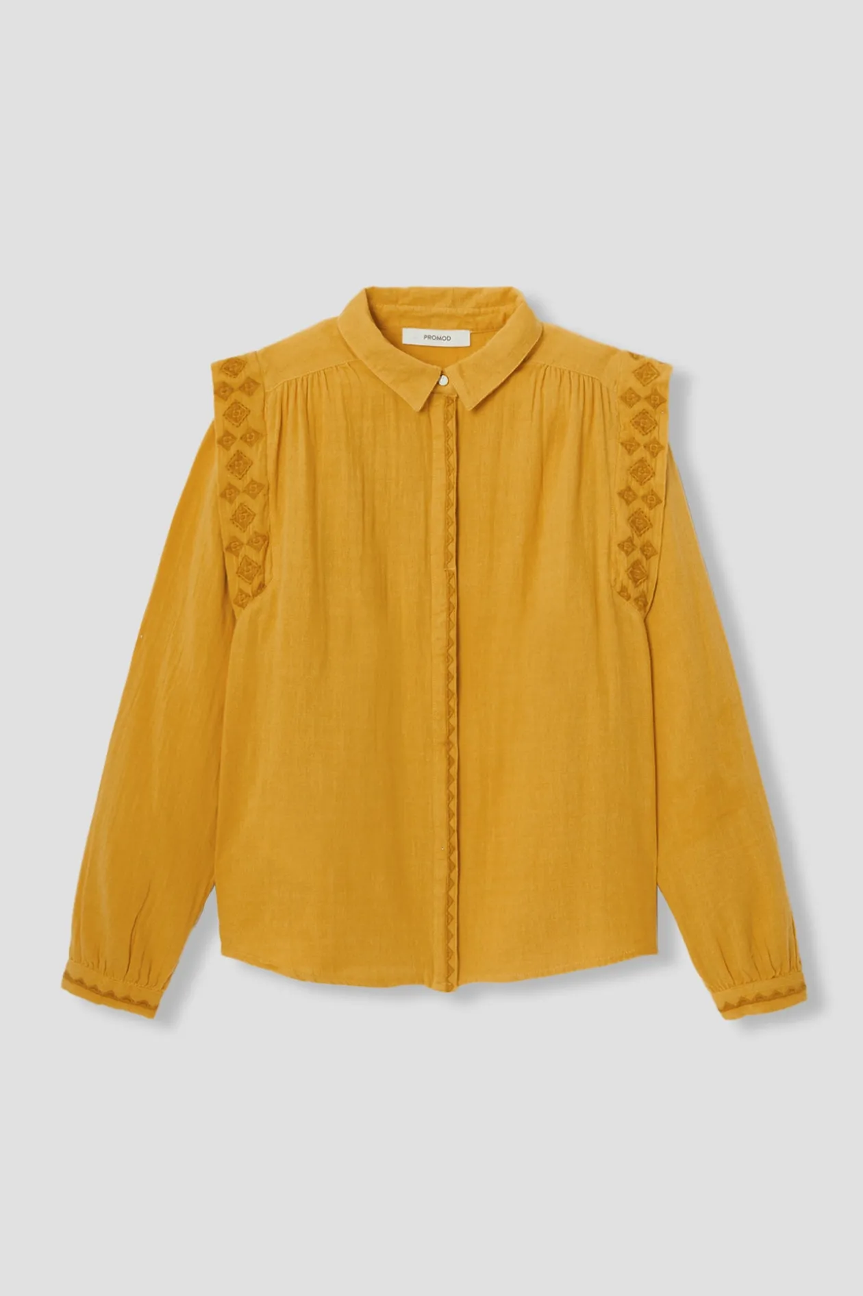 Promod Chemise en gaze de coton Femme - Ocre Store