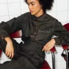 Promod Chemise en jean surteint Femme - Marron Fashion
