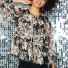 Promod Chemise imprimée à nouer Femme - Imprimé noir Impriménoir Store