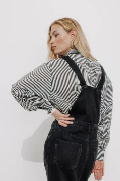 Promod Chemise rayée oversize Femme - Rayé Noir RayéNoir Cheap
