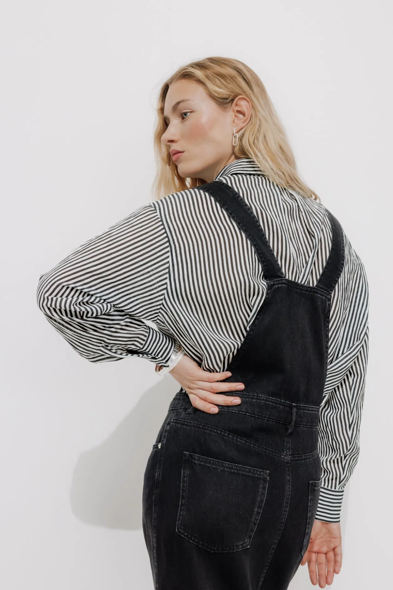 Promod Chemise rayée oversize Femme - Rayé Noir RayéNoir Cheap