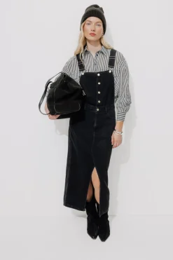Promod Chemise rayée oversize Femme - Rayé Noir RayéNoir Cheap