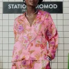 Promod Chemisier satin Femme - Imprimé rose Imprimérose Online