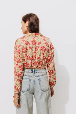 Promod Chemisier satin Femme - Imprimé écru Impriméécru Store