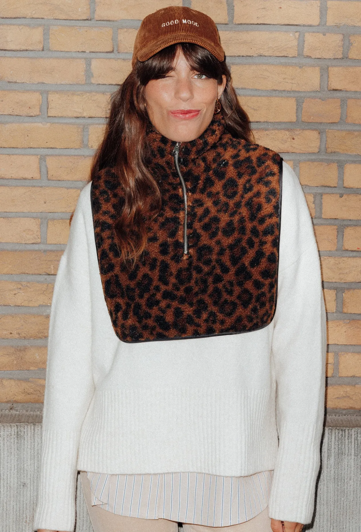 Promod Col amovible moumoute léopard - Imprimé camel Imprimécamel Fashion