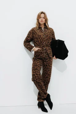 Promod Combinaison en velours léopard - Imprimé caramel Imprimécaramel Shop