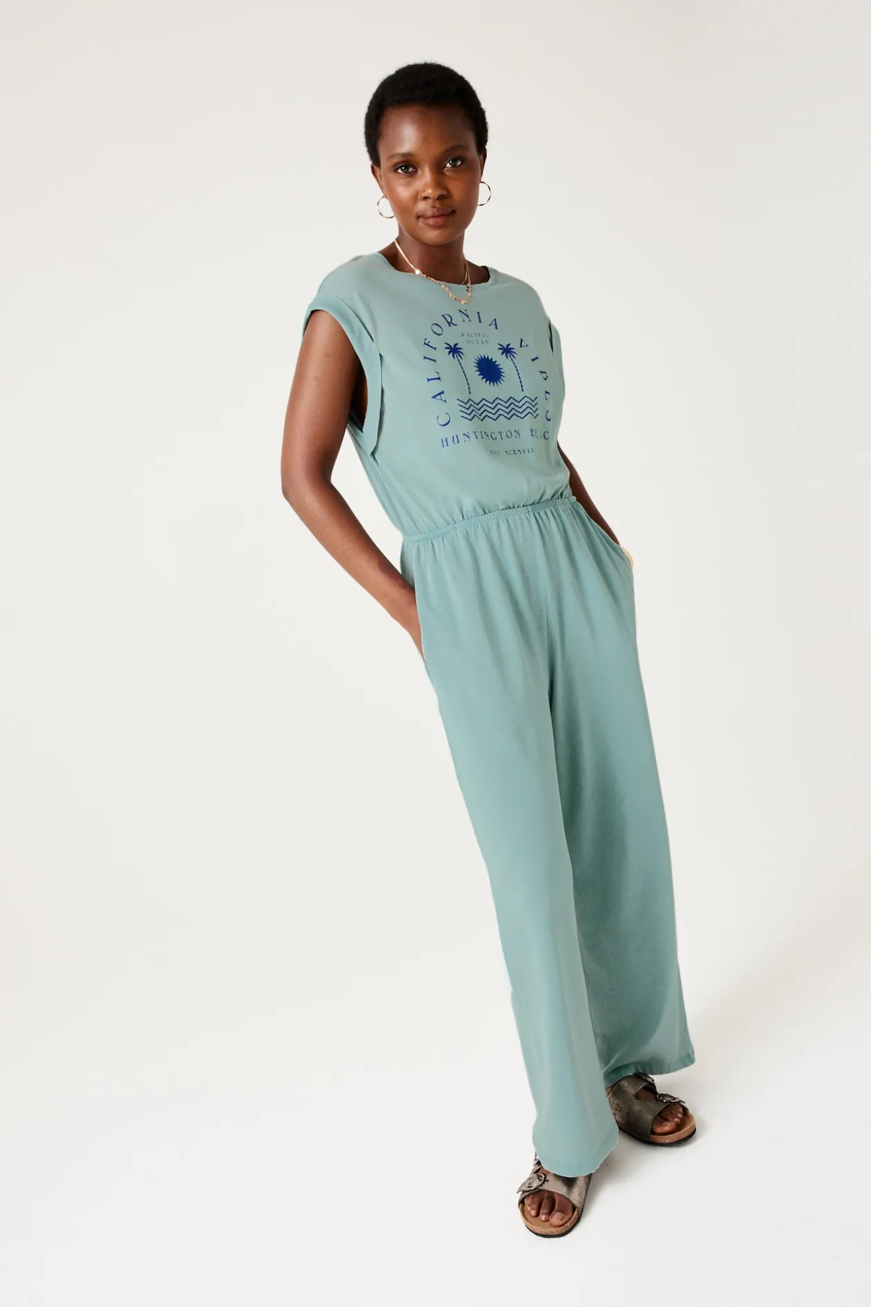 Promod Combinaison-pantalon en jersey - Turquoise Hot