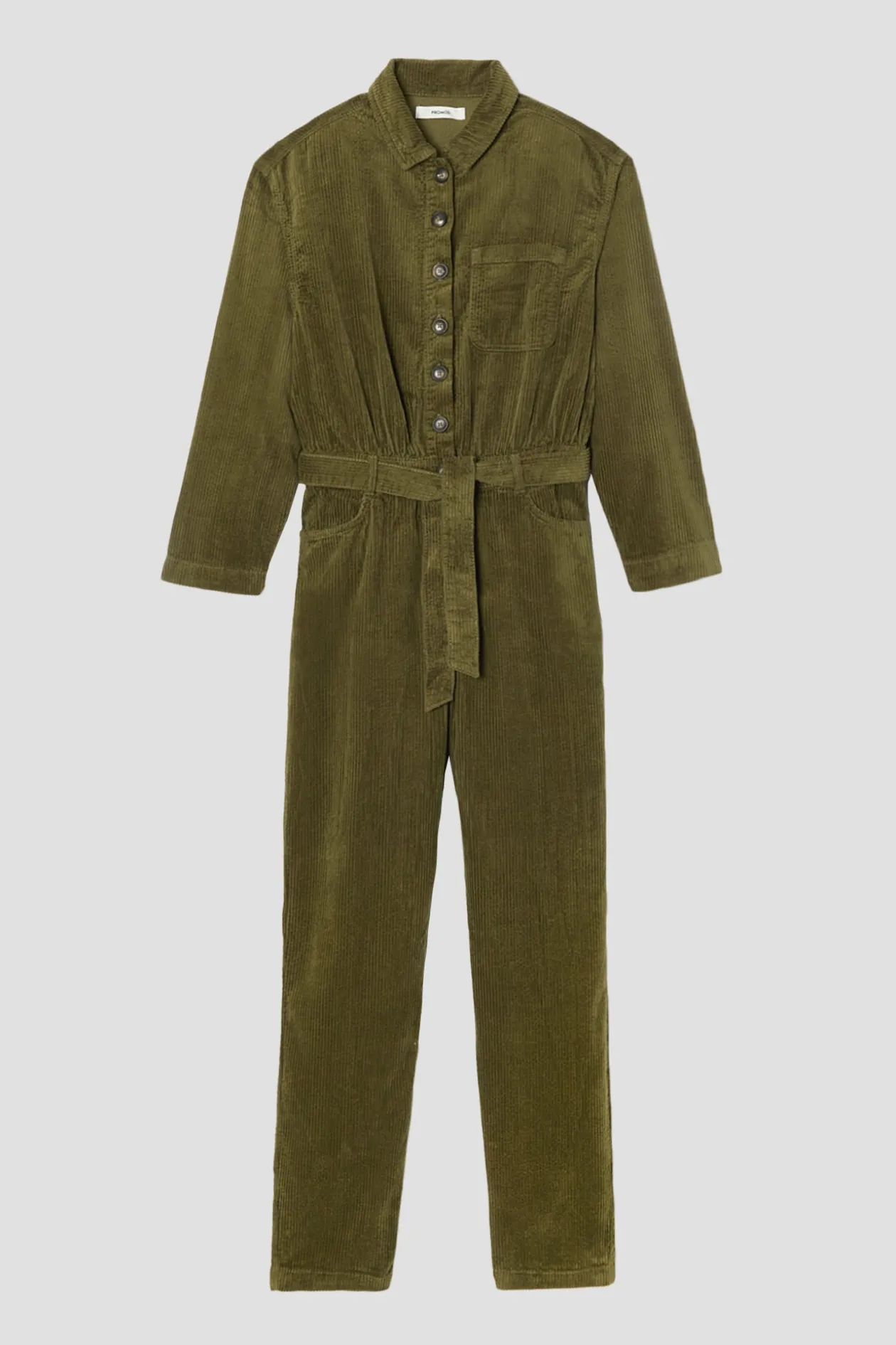 Promod Combi-pantalon en velours - Vert olive Vertolive Hot