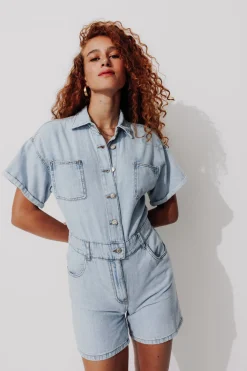 Promod Combishort en jean Femme - Jean clair Jeanclair Hot