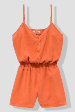 Promod Combishort en lyocell Femme - Orange fluo Orangefluo Shop