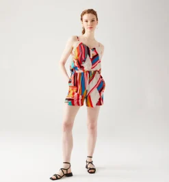 Promod Combishort imprimé Femme - Imprimé multicolore Imprimémulticolore Outlet