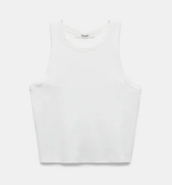 Promod Crop top côtelé Femme - Blanc Cheap