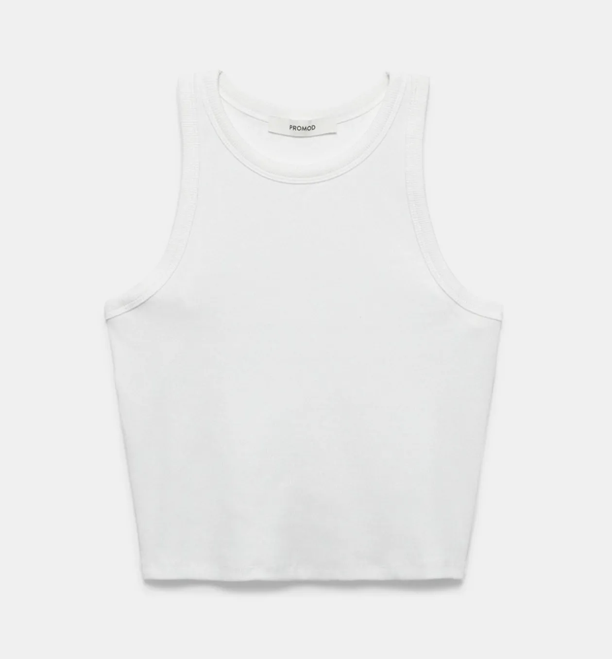 Promod Crop top côtelé Femme - Blanc Cheap