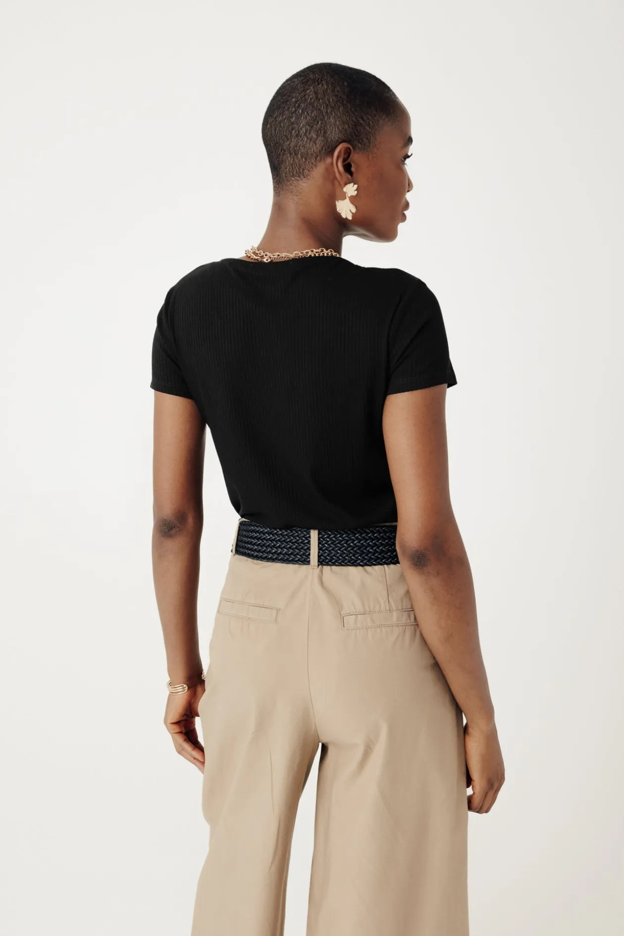 Promod Crop top côtelé Femme - Noir Store