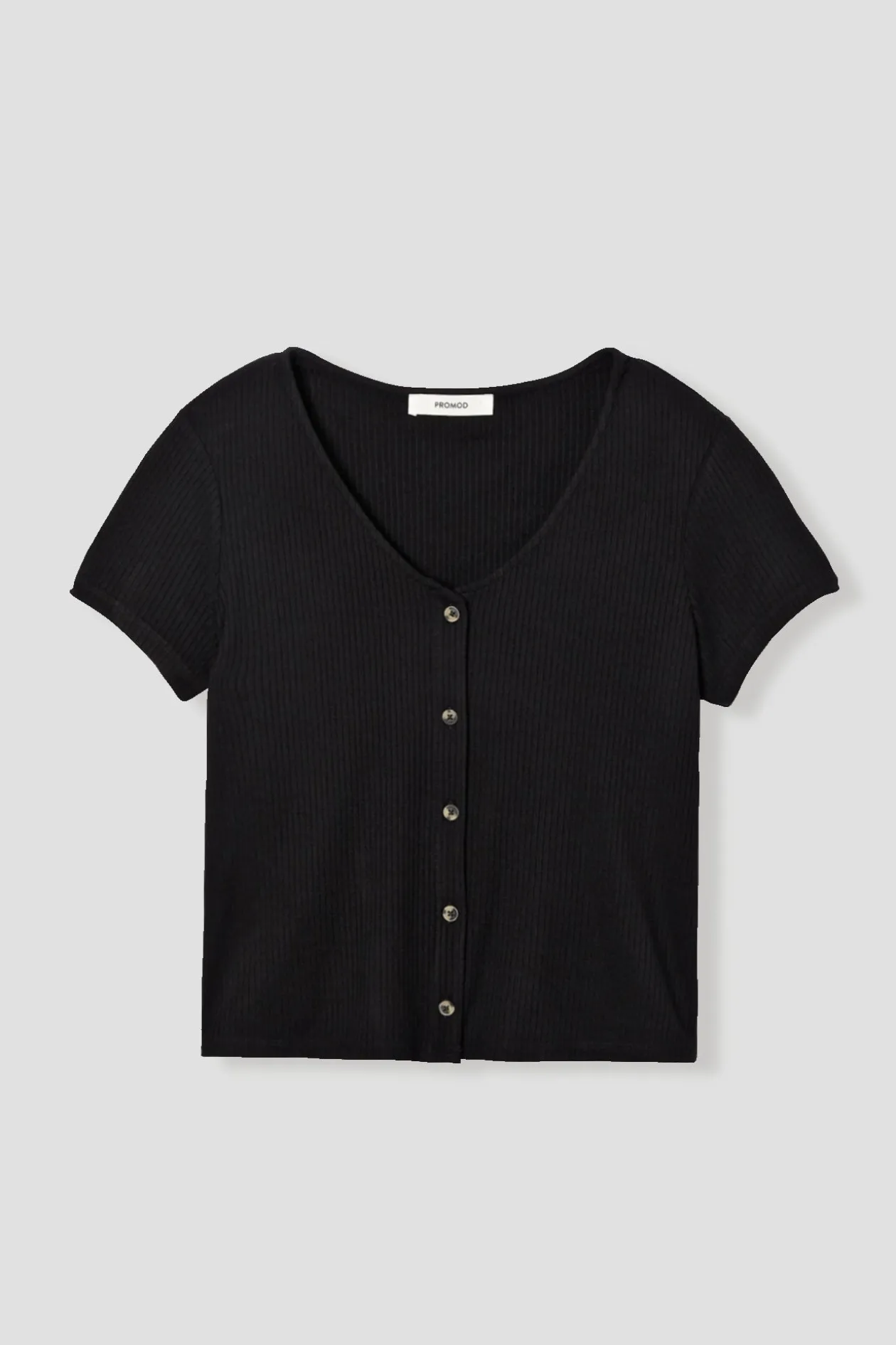 Promod Crop top côtelé Femme - Noir Store