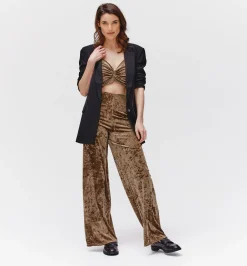 Promod Crop top en panne de velours - Cognac Store