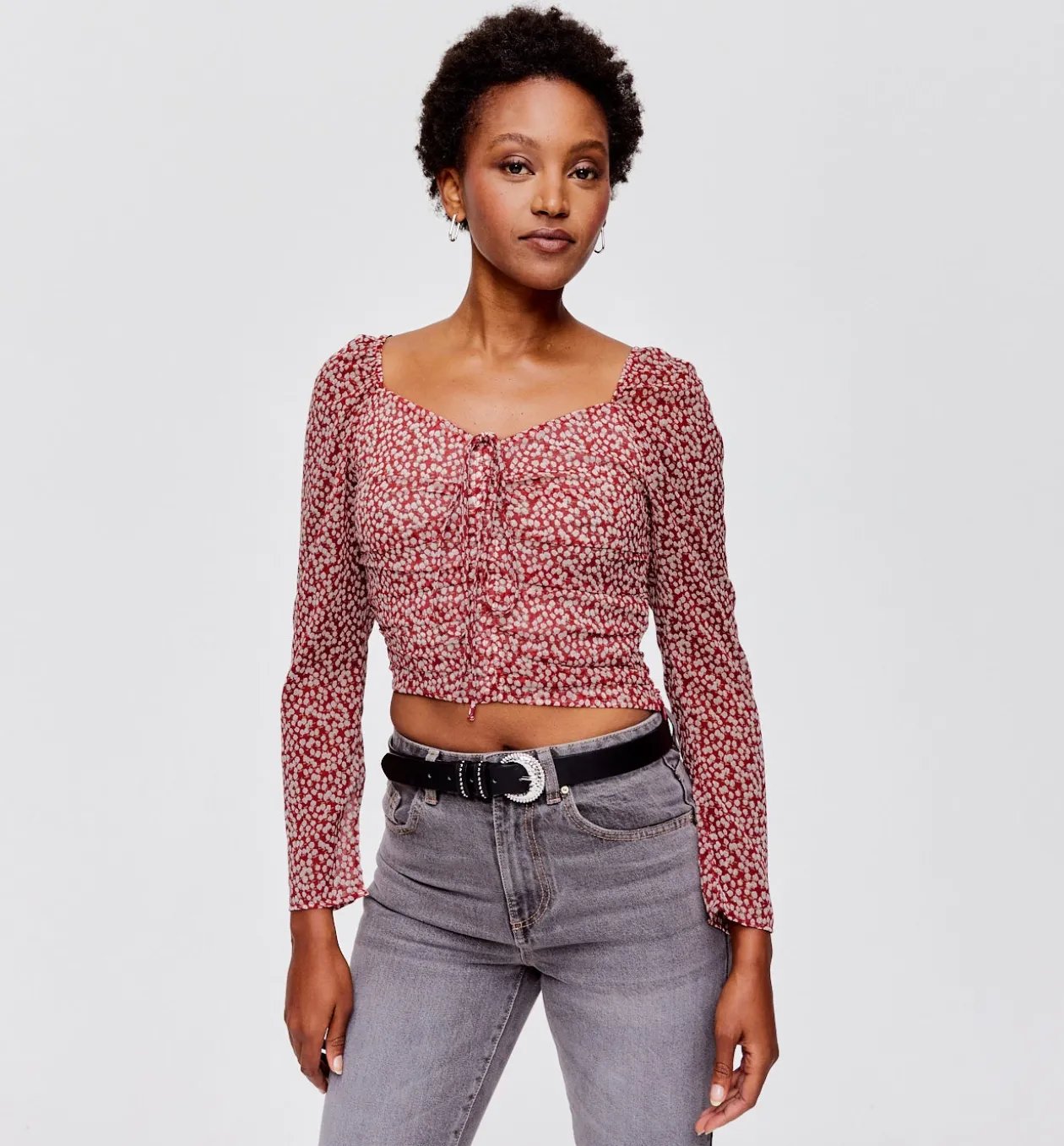 Promod Crop top en voile Femme - Imprimé multicolore Imprimémulticolore New