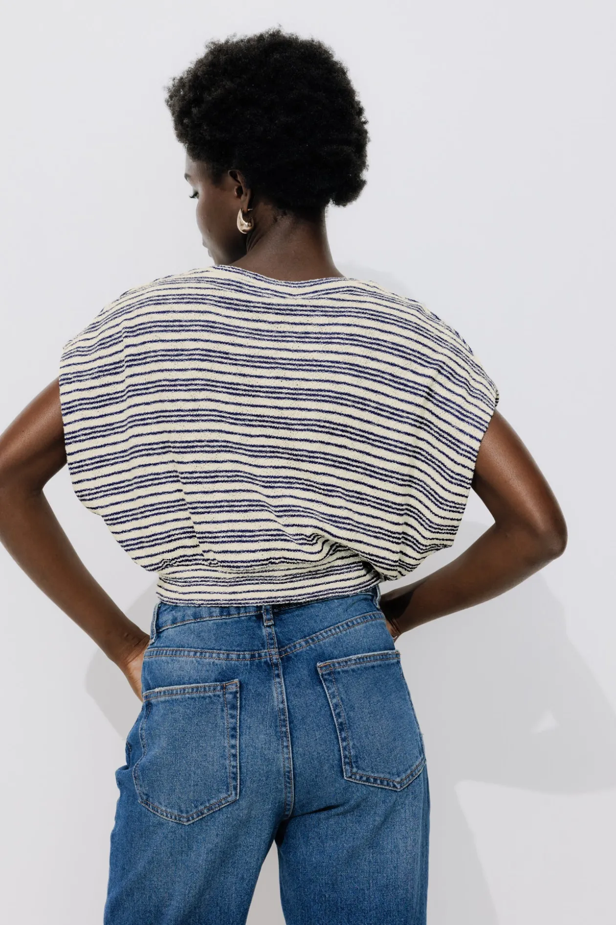 Promod Crop top rayé Femme - Rayé bleu Rayébleu Shop
