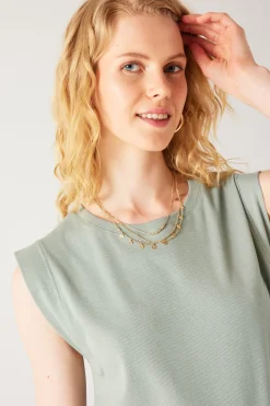 Promod Crop top sans manches Femme - Turquoise Cheap