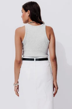 Promod Débardeur côtelé Femme - Gris clair Grisclair Store
