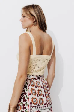 Promod Débardeur en crochet Femme - Ecru Best