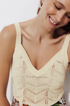 Promod Débardeur en crochet Femme - Ecru Best