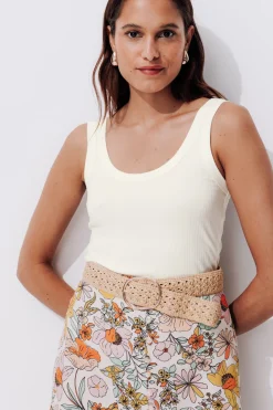 Promod Débardeur uni côtelé Femme - Ecru New