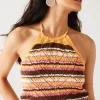 Promod Dos nu en maille ajourée Femme - Rayures multicolores Rayuresmulticolores Best