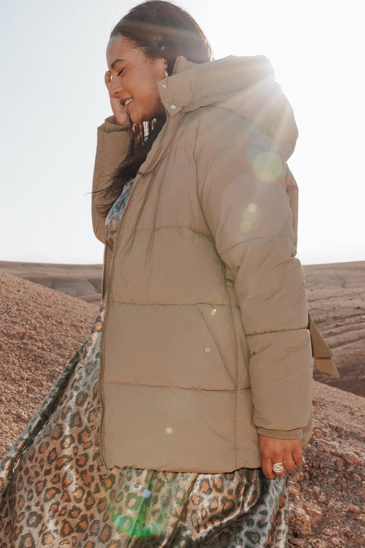 Promod Doudoune longue ceinturée - Camel New