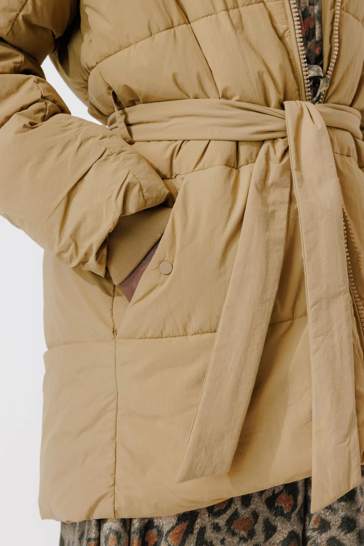 Promod Doudoune longue ceinturée - Camel New