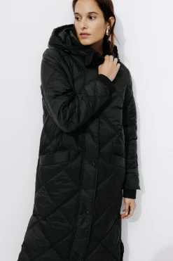Promod Doudoune longue unie Femme - Noir Sale