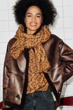 Promod Echarpe tachetée Femme - Imprimé camel Imprimécamel Flash Sale