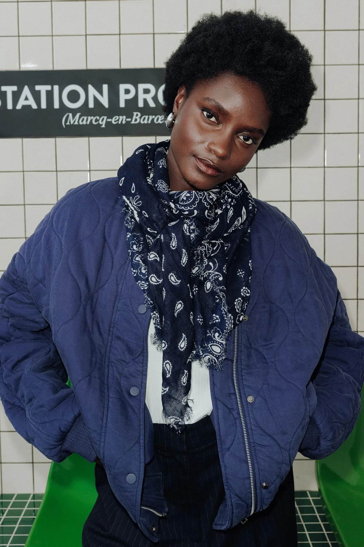Promod Foulard carré imprimé bandana - Imprimé marine Imprimémarine New